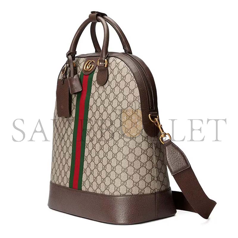 g*u*i gg S*p*e monogram textured dollar calfskin web small ophidia savoy bowling tote 724654 (43.5*39*21cm)
